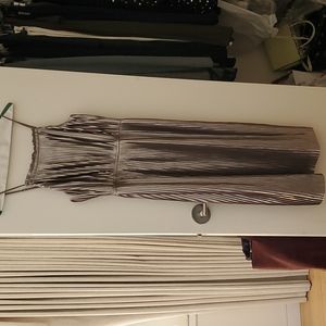 Banana Republic silver pleated midi dress